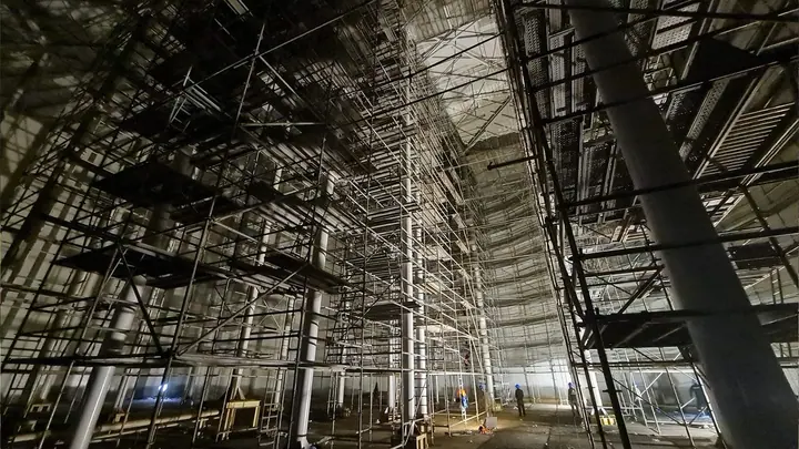 Thermal power plant boiler scaffolding