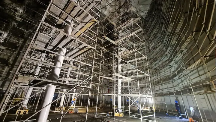Thermal power plant boiler scaffolding