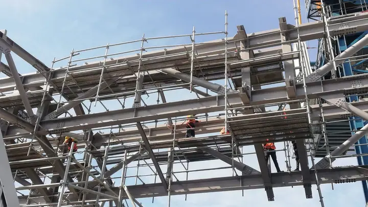 Thermal power plant boiler scaffolding